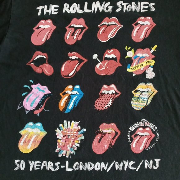 The Rolling Stones 50 years-London-NYC-N.J.black long sleeve Tee Size Medium - Picture 3 of 7